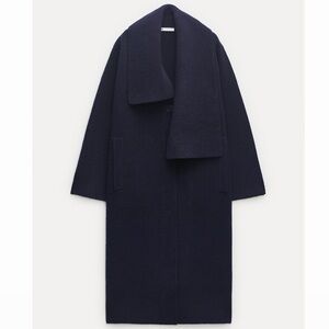 100% WOOL SCARF COAT ZARA